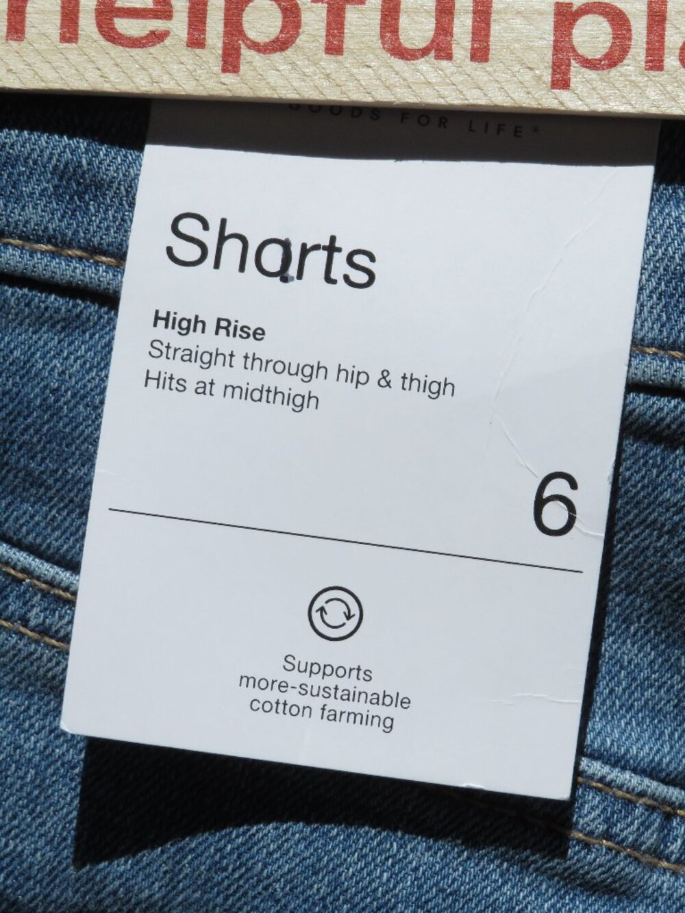 NWT Sonoma Goods For Life High Rise Distressed Denim Shorts Size 6 Cuffed Hem
